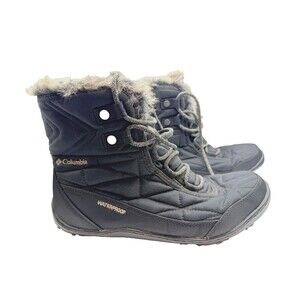 Columbia Shorty III Winter Boots Women's 10 Black Quilted Waterproof Insulated